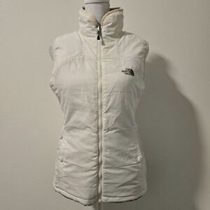 The North Face Reversible Puffer Vest Brown White‎ Small Women’s Fall Winter